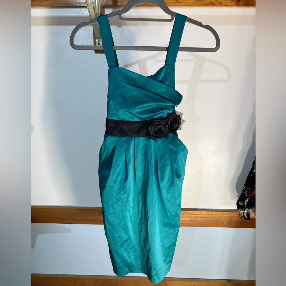 Turquoise Cocktail Dress - Picture 2 of 7